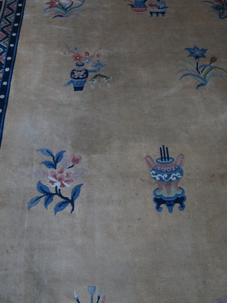 Vintage Chinese Art Deco Rugs: 12'5" x 9'2"