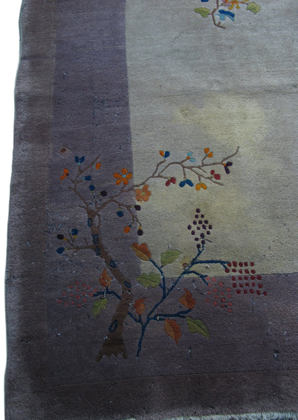 Antique Chinese Art Deco Rug: 11 ft 8 in" x 9 ft