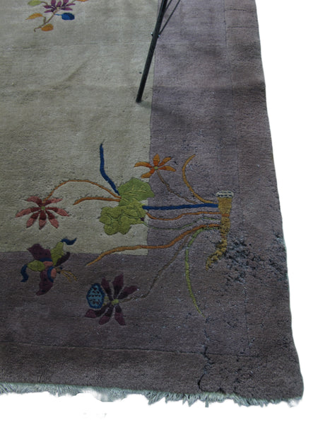 Antique Chinese Art Deco Rug: 11 ft 8 in" x 9 ft