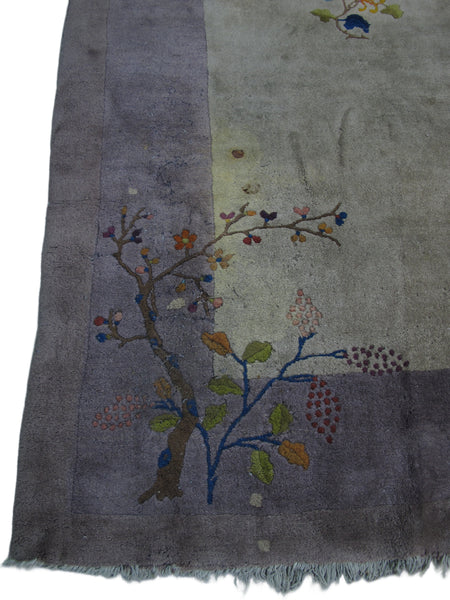 Antique Chinese Art Deco Rug: 11 ft 8 in" x 9 ft