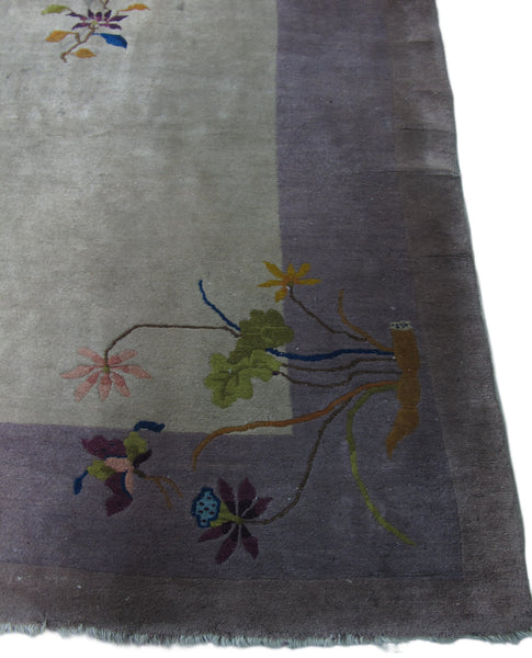 Antique Chinese Art Deco Rug: 11 ft 8 in" x 9 ft