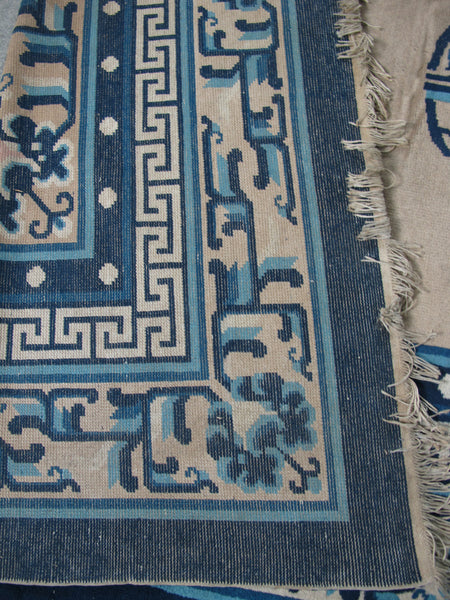 Hand Knotted Antique Chinese Peking Rug, 12 ft 3 in x 9 ft 3 in