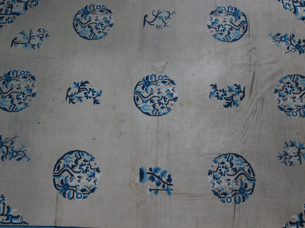 Hand Knotted Antique Chinese Peking Rug, 12 ft 3 in x 9 ft 3 in