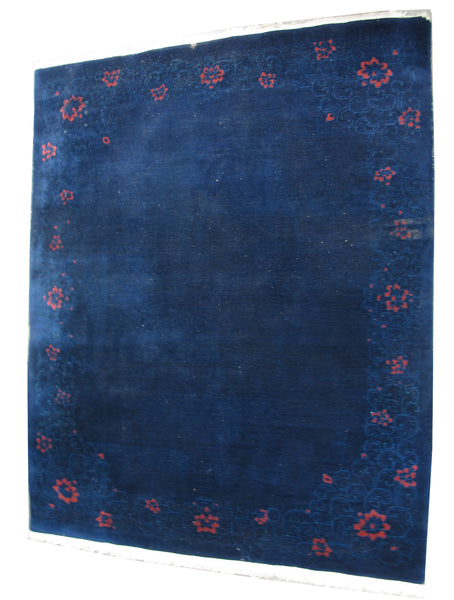 Hand Knotted Antique Asian Rug, 10 ft 8 in x 7 ft 8 in