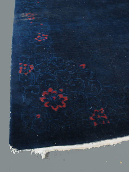 Hand Knotted Antique Asian Rug, 10 ft 8 in x 7 ft 8 in