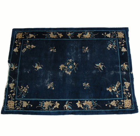 Vintage Blue Chinese Art Deco Rugs