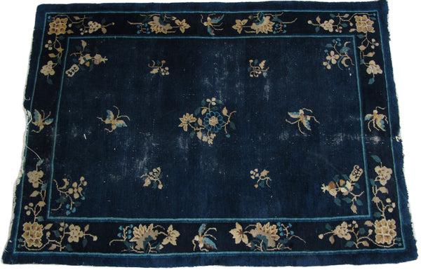 Vintage Blue Chinese Art Deco Rugs