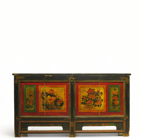 Hand Painted Asian Sideboard