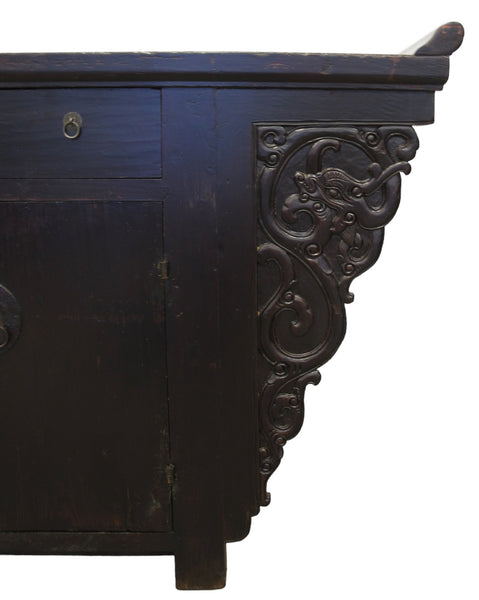 117" Inch Long Antique Chinese Dragon Sideboard