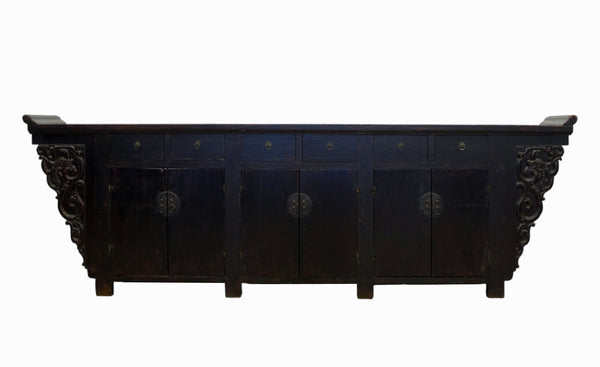 117" Inch Long Antique Chinese Dragon Sideboard