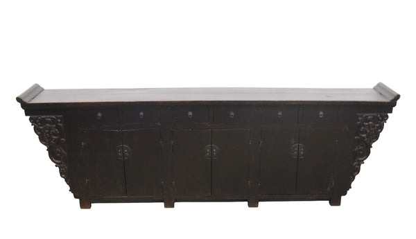 117" Inch Long Antique Chinese Dragon Sideboard