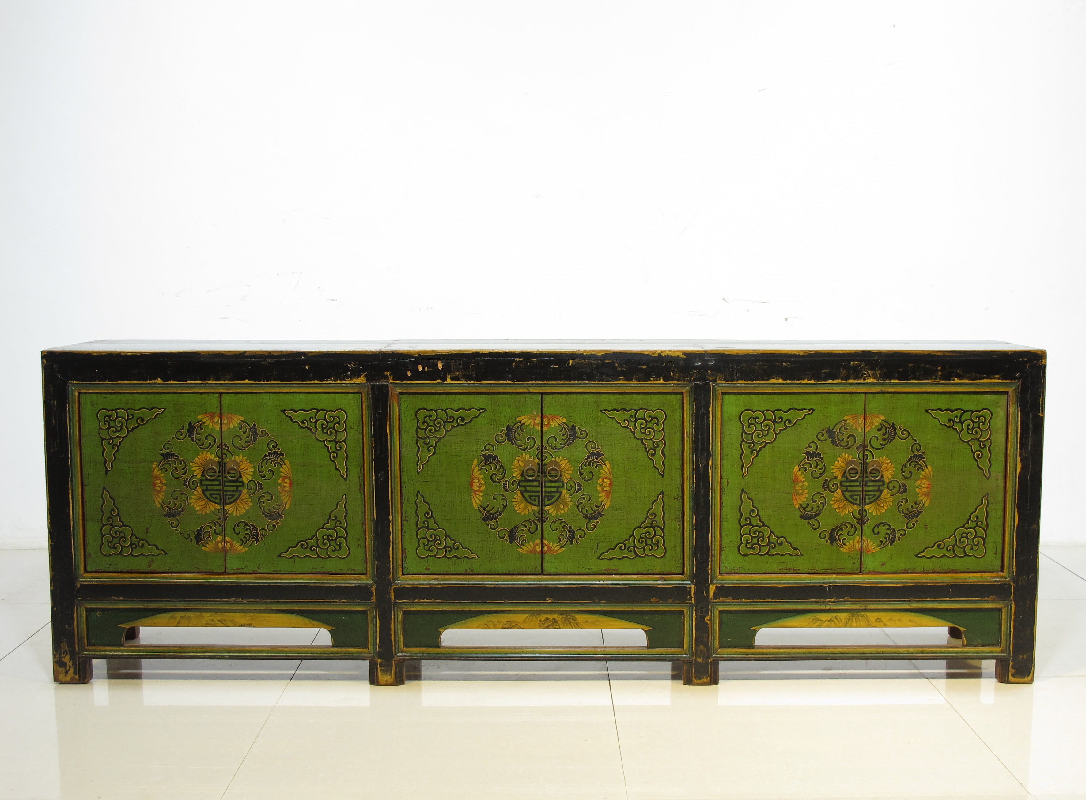 Vintage Green 96 Inch Long Sideboard Dyag East