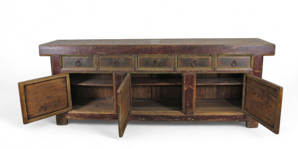 Z-Hand Painted 98" Inch Long Asian Buffet Sideboard