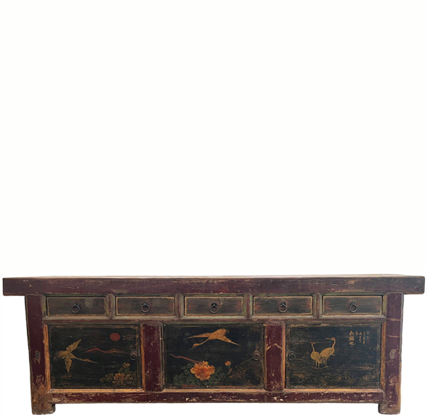 Z-Hand Painted 98" Inch Long Asian Buffet Sideboard