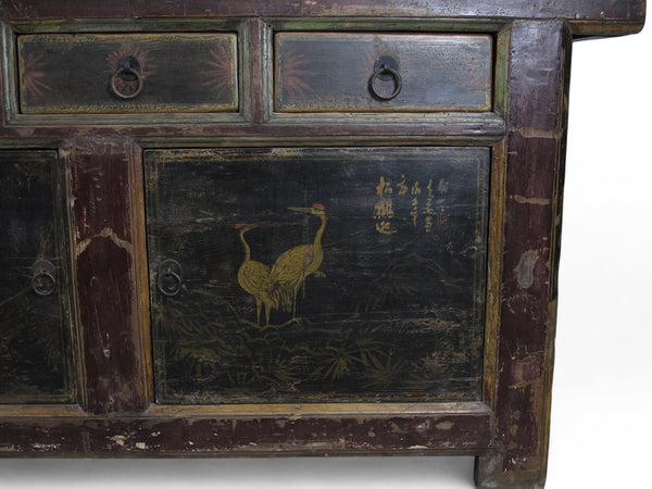 Z-Hand Painted 98" Inch Long Asian Buffet Sideboard