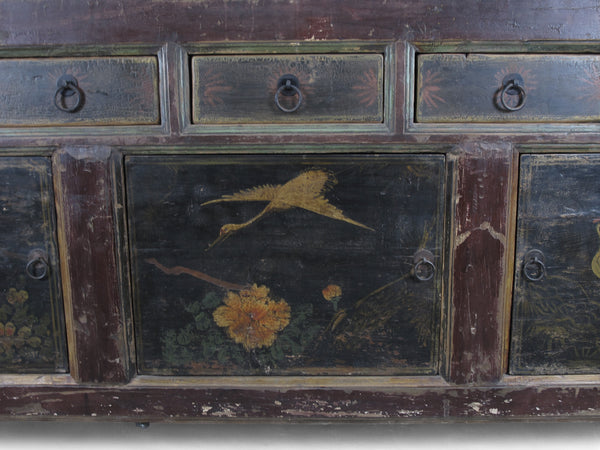 Z-Hand Painted 98" Inch Long Asian Buffet Sideboard
