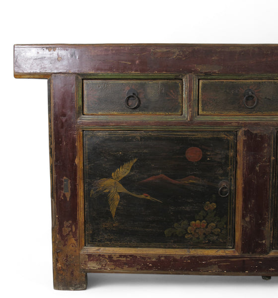 Z-Hand Painted 98" Inch Long Asian Buffet Sideboard