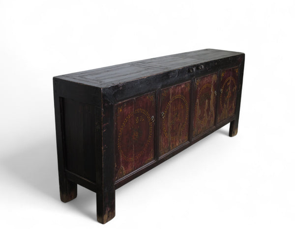 Hand Painted 4 Panel-Door Sideboard