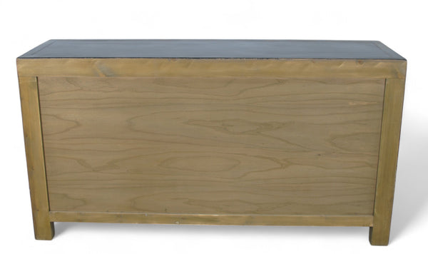 Distressed 2 Panels Door Black Sideboard