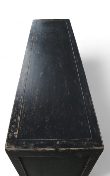 Distressed 2 Panels Door Black Sideboard