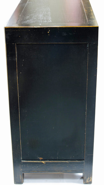 Distressed Antique Black 95" Long Sideboard Buffet Table