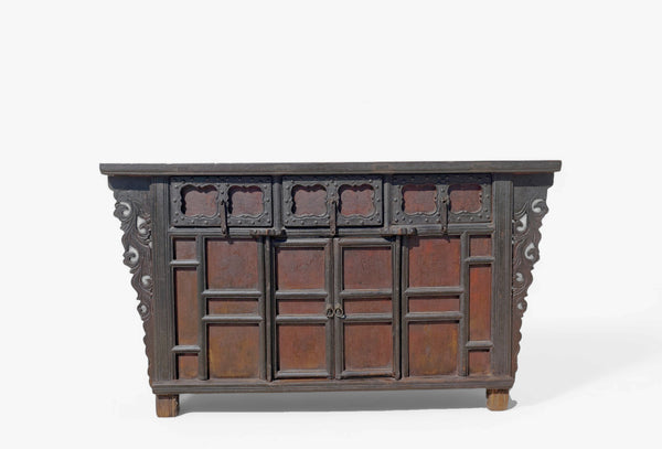 Late 18th Century Antique Red Asian Sideboard