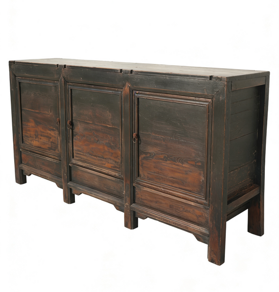 3 Door Black Farmer's Sideboard