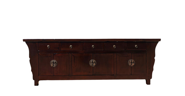 93" Long Antique Chinese 5 Drawer Buffet Sideboard Cabinet