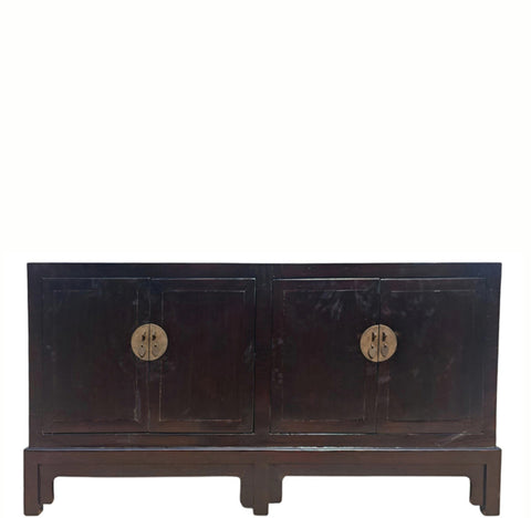 Early 20th Century Chinese Lacquered 4 Door Sideboard