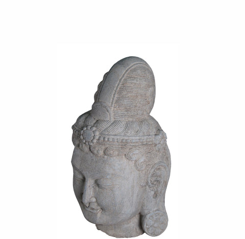 A Stone Statue of Guanyin Head