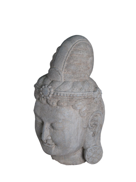 A Stone Statue of Guanyin Head