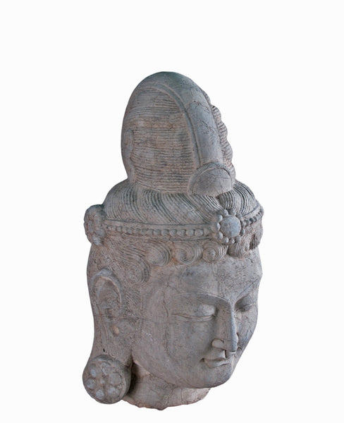 A Stone Statue of Guanyin Head