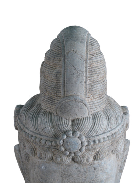 A Stone Statue of Guanyin Head