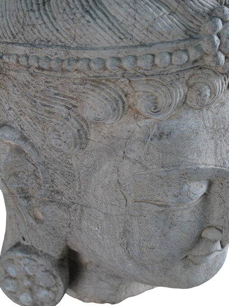 A Stone Statue of Guanyin Head