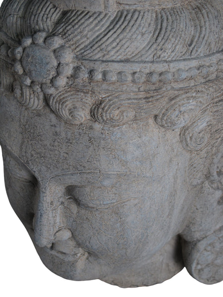 A Stone Statue of Guanyin Head