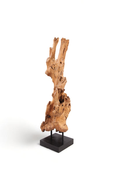 61" Inch Tall Organic Teak Natural Sculpture