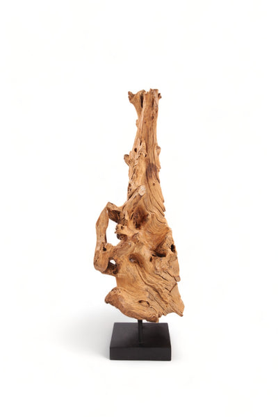 61" Inch Tall Organic Teak Natural Sculpture