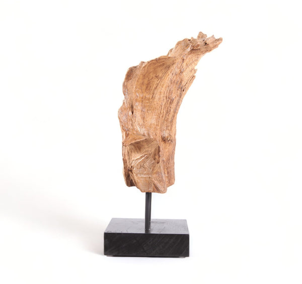 Table Top Organic Teak Sculpture- 34" Inch Tall