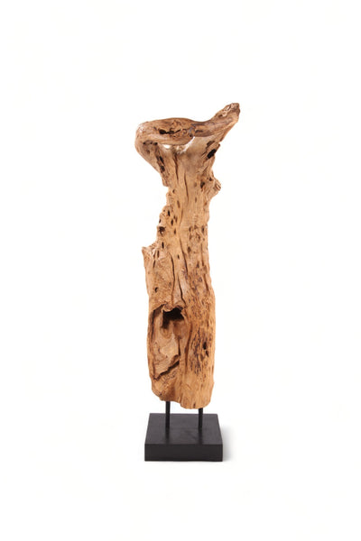 61" Inch Tall Organic Teak Natural Sculpture