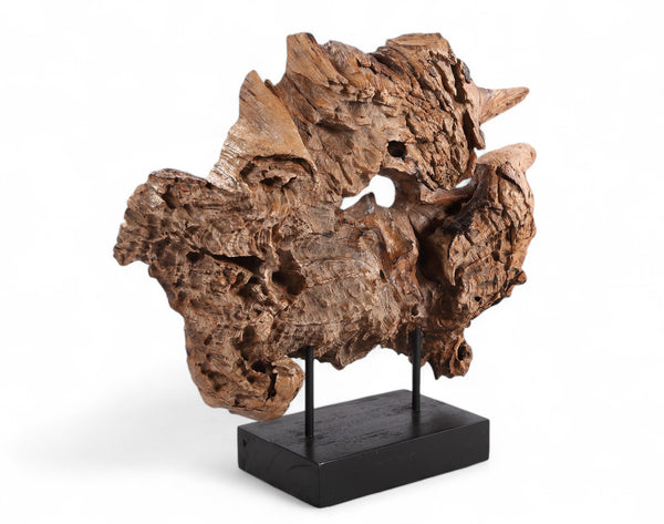 Table Top Organic Teak Sculpture- 31" Inch Tall