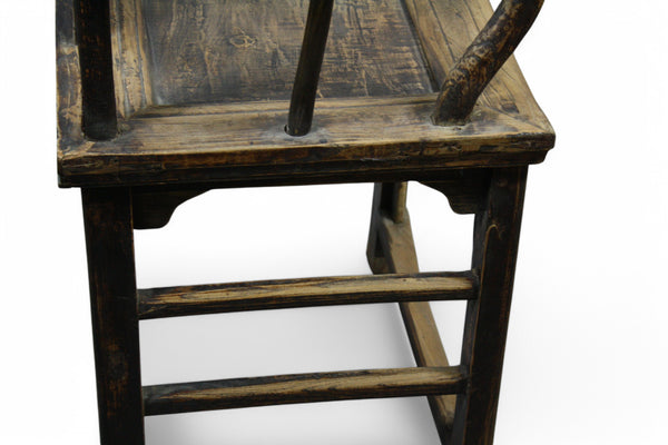 Antique High Yoke Back Armchair with Double Happiness