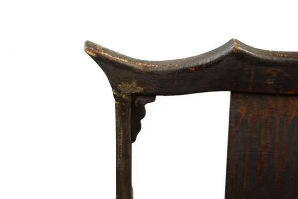 Antique High Yoke Back Armchair with Double Happiness