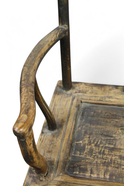 Antique High Yoke Back Armchair with Double Happiness