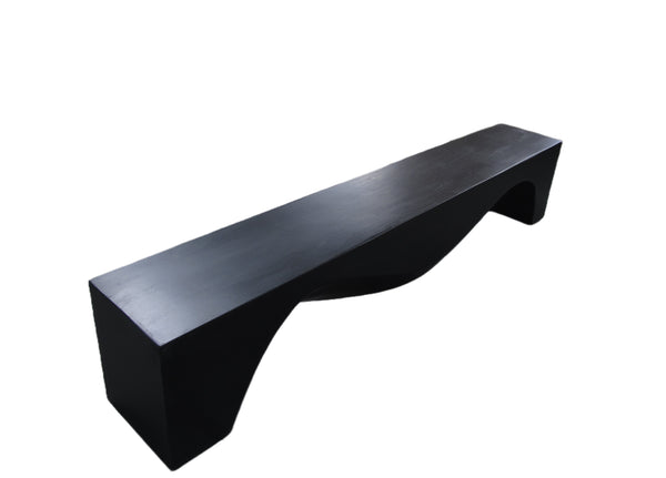 94" Inch Long Modern Black Sculpture Bench 25