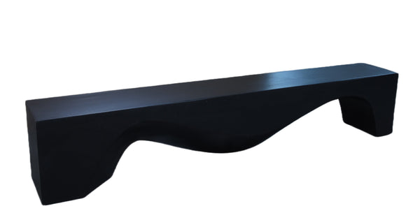 94" Inch Long Modern Black Sculpture Bench 25