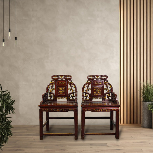 Pair Antique Chinese Taishi Chairs 1