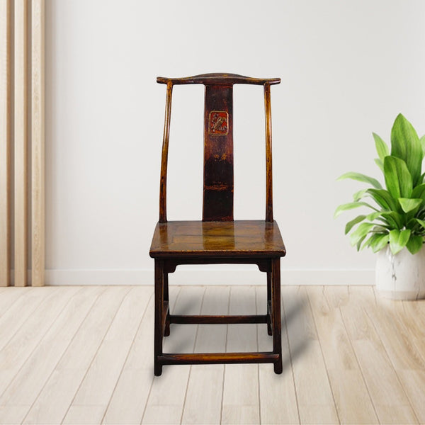 Antique High Yoke Back with Hand Carved Back