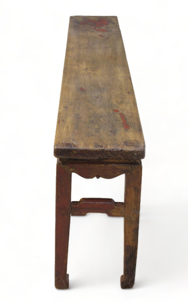 Low 71" inch Long Antique Chinese Bench Console Table