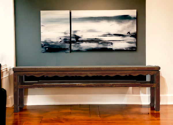 Low 71" inch Long Antique Chinese Bench Console Table