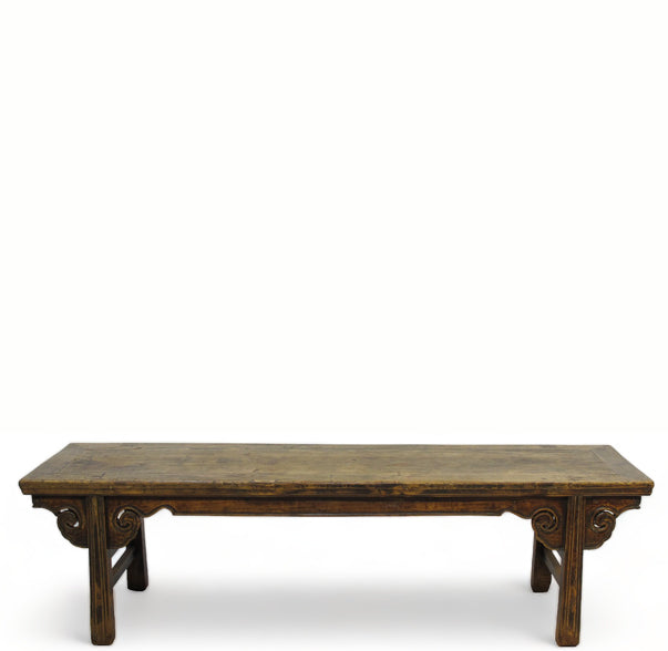 Low 73" inch Long Antique Chinese Bench Console Table
